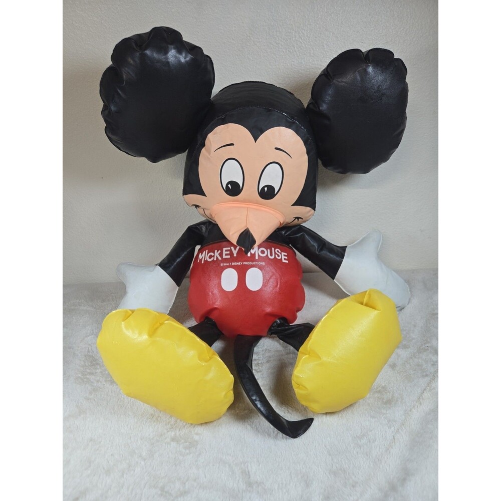 Vintage Rare 60s? Inflatable Blow Up Ideal Toys Disney Mickey Mouse Squeaky